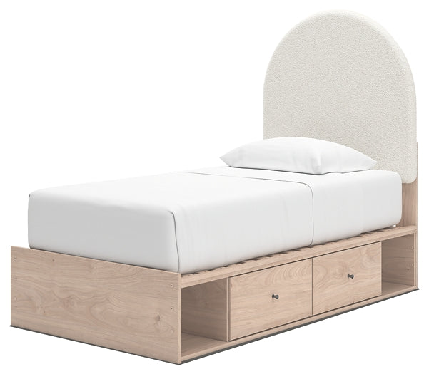 Arloster Twin Upholstered Panel Bed with Storage