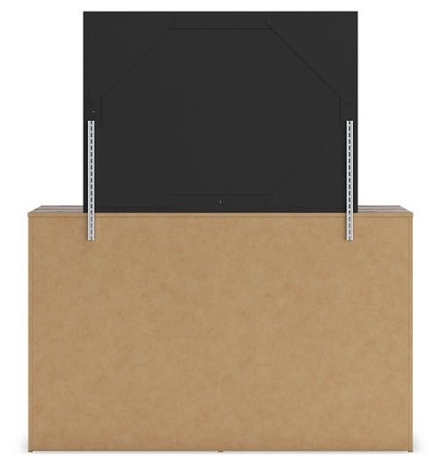 Graystorm Twin Panel Storage Bed with Mirrored Dresser