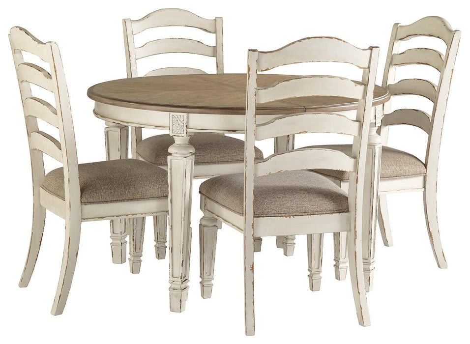 Realyn Dining Table and 4 Chairs
