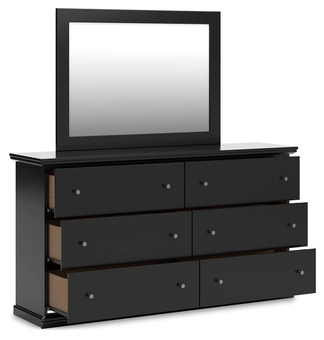 Maribel Queen Panel Bed, Dresser and Mirror