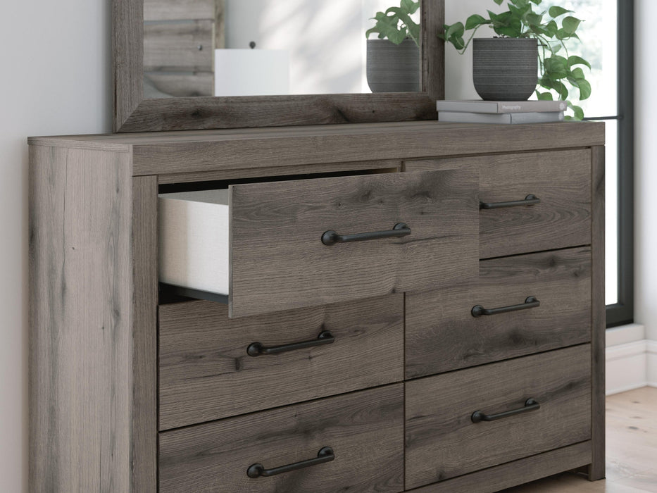 Graystorm Twin Panel Storage Bed, Dresser and Mirror