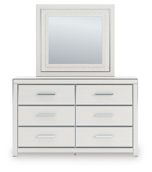 Zuraleus Queen Upholstered Panel Bed, Dresser and Mirror