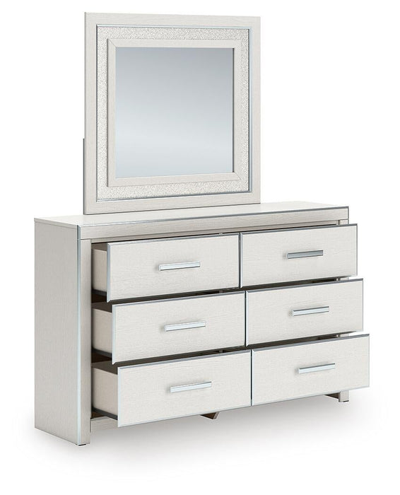 Zuraleus Queen Upholstered Panel Bed, Dresser and Mirror