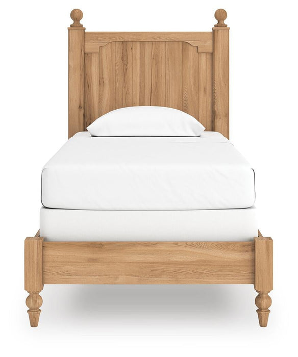 Aleaport Twin Panel Bed with Mirrored Dresser