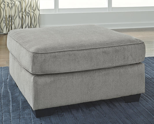 If style is the question, then this oversized accent ottoman is the answer. Clean-lined profile is beautifully contemporary. Plush chenille fabric and plump cushioning make it so easy to comfortably kick up your heels. Richly neutral hue complements a variety of decor.