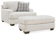 Brebryan Chair and Ottoman soft material, off white color